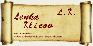Lenka Klicov vizit kartica